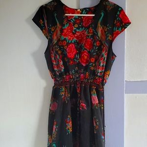 XL Peacock flower summer dress